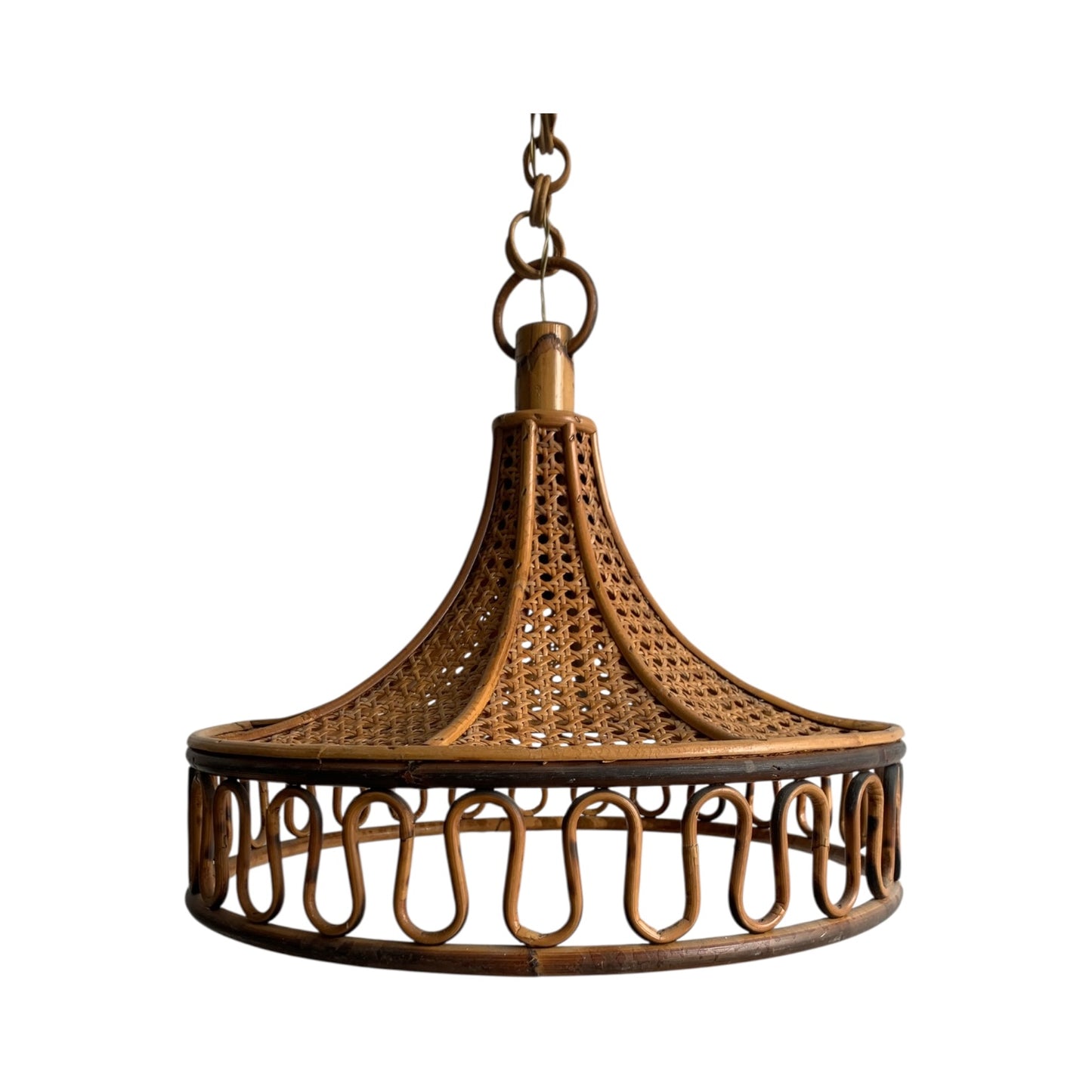 Lampadario Mid Centrury Paglia Di Vienna