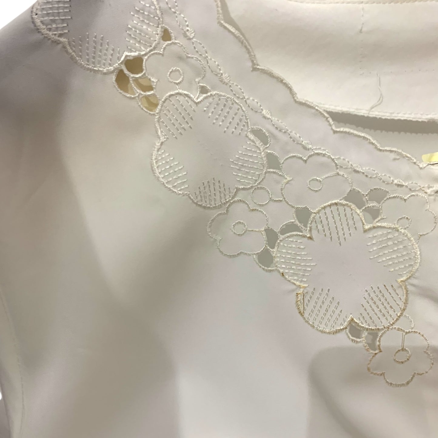 Blusa Donna Vintage Bianca Traforata