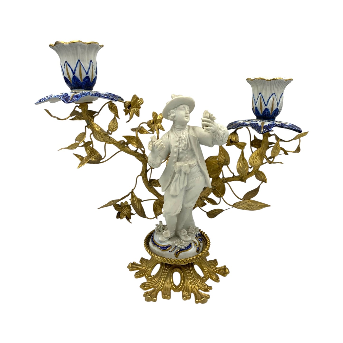 Coppia Candelabri Bisquit Vintage