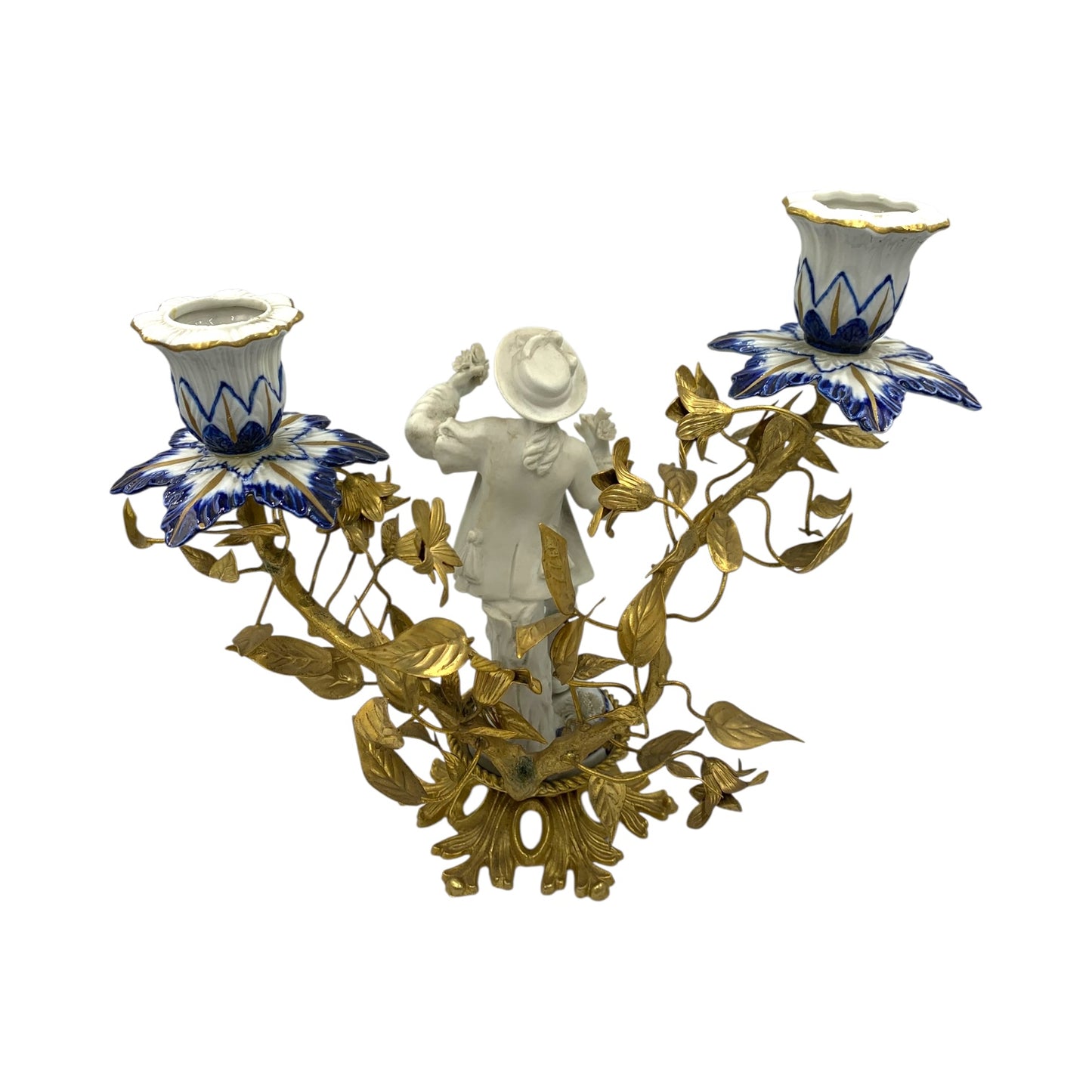 Coppia Candelabri Bisquit Vintage