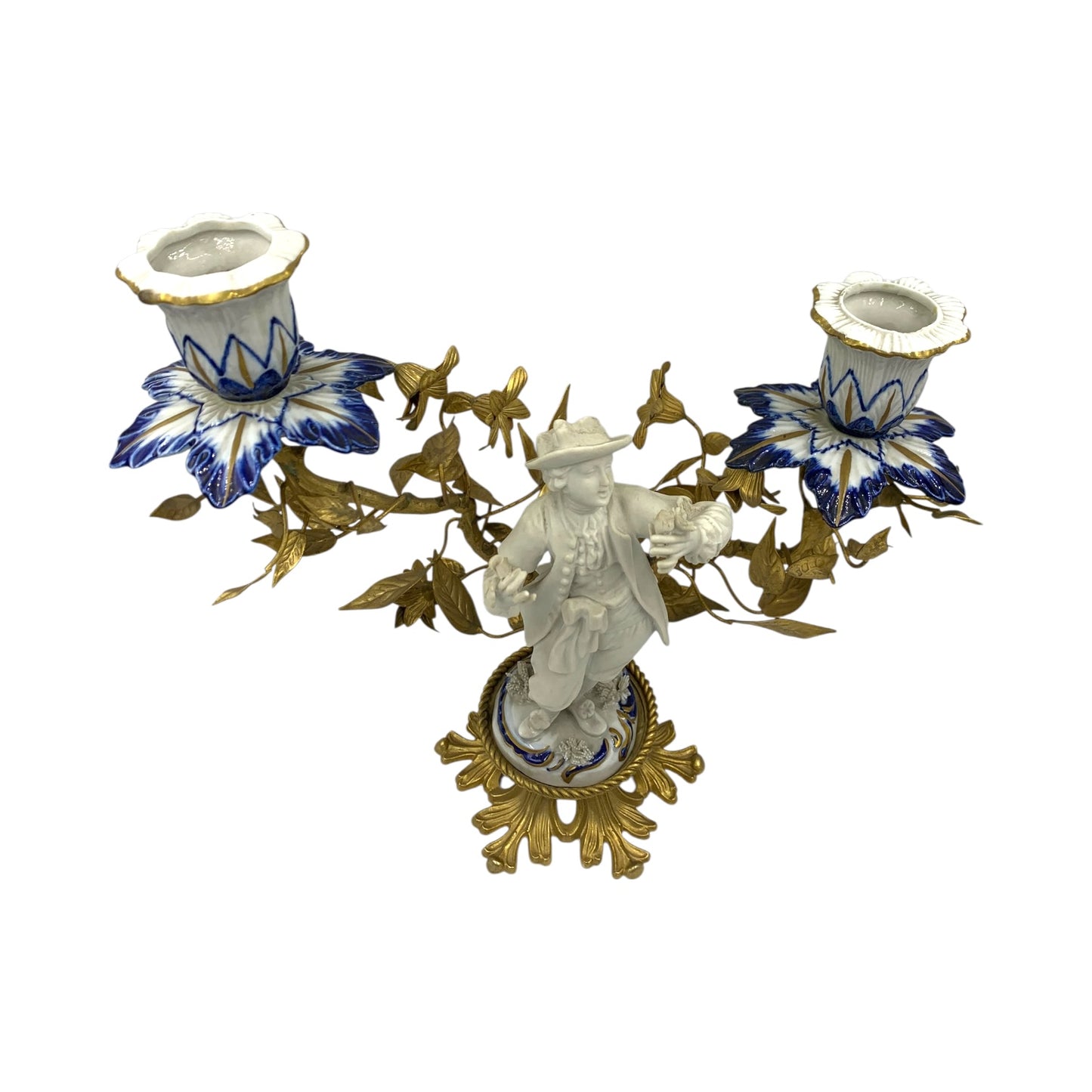 Coppia Candelabri Bisquit Vintage