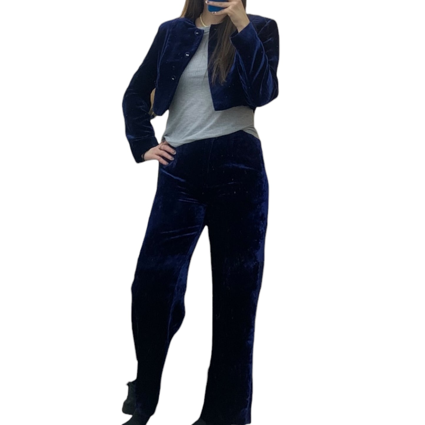 Completo Donna Vintage Velluto Blu