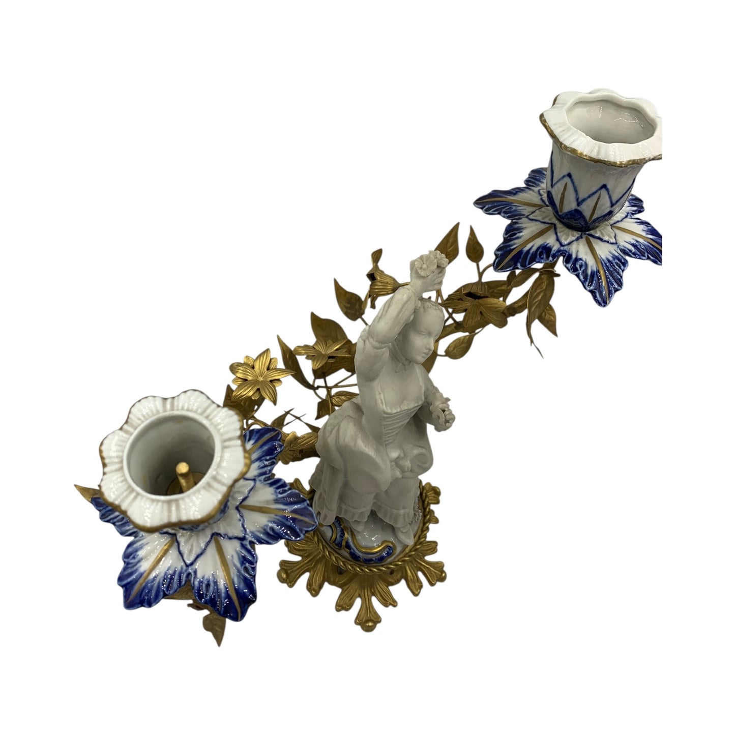 Coppia Candelabri Bisquit Vintage
