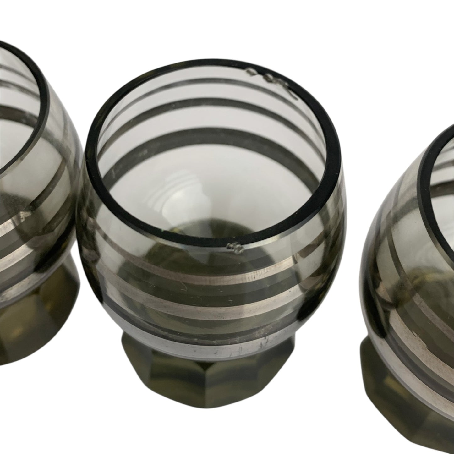 Set Bottiglia + Bicchieri Mid Century Vetro Fume