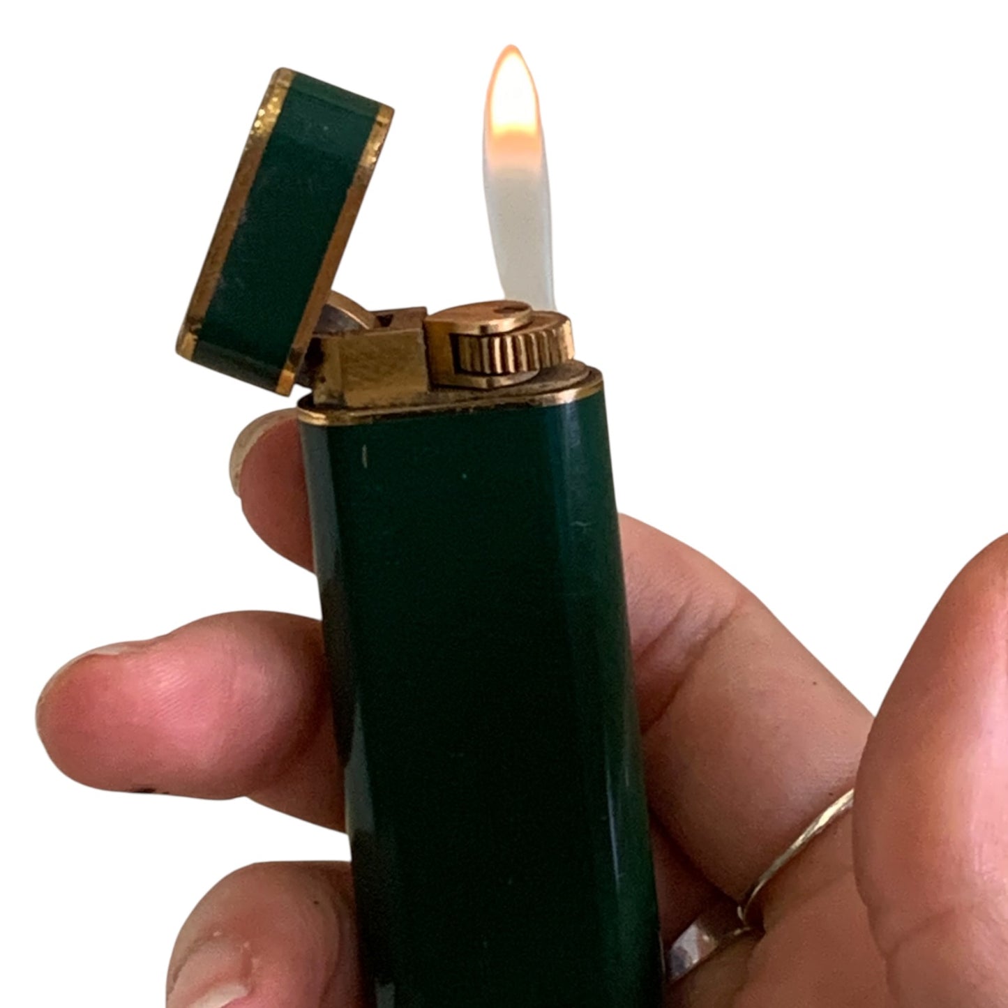Accendino Vintage Cartier Smaltato Verde