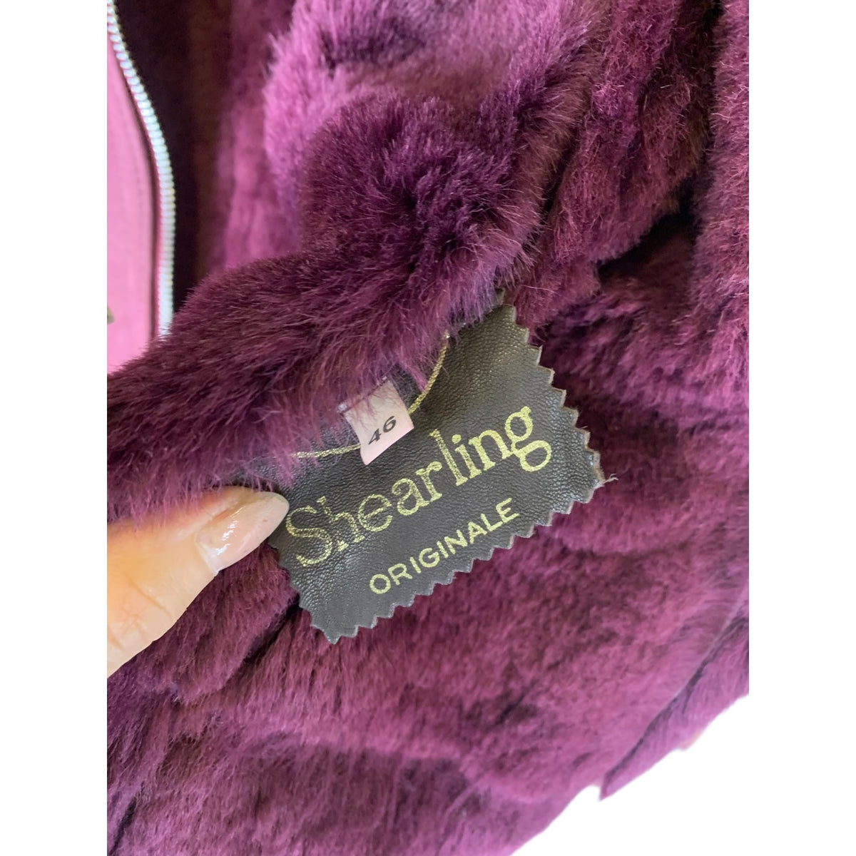 Giacca Donna Pelle Sherling Viola