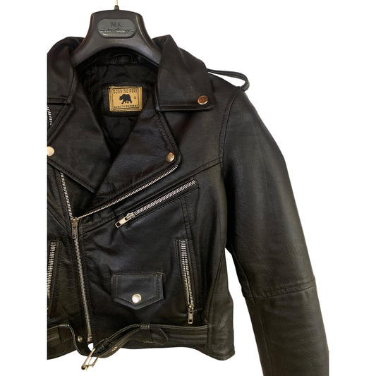 Giacca Chiodo Donna Vintage Running Bear Pelle