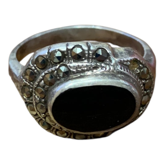 Anello Donna Vintage Pietra Nera