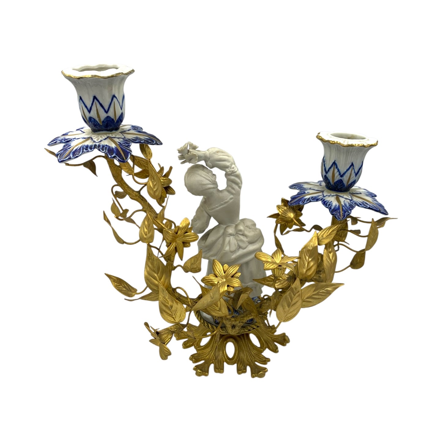 Coppia Candelabri Bisquit Vintage