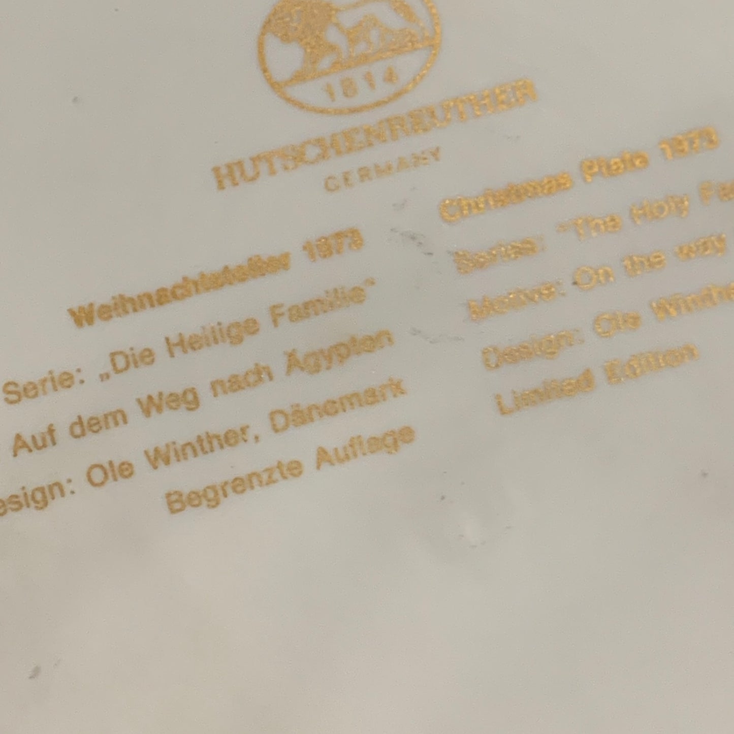 Piatto Decorativo Ceramica Hutschenreuther Natale 1973