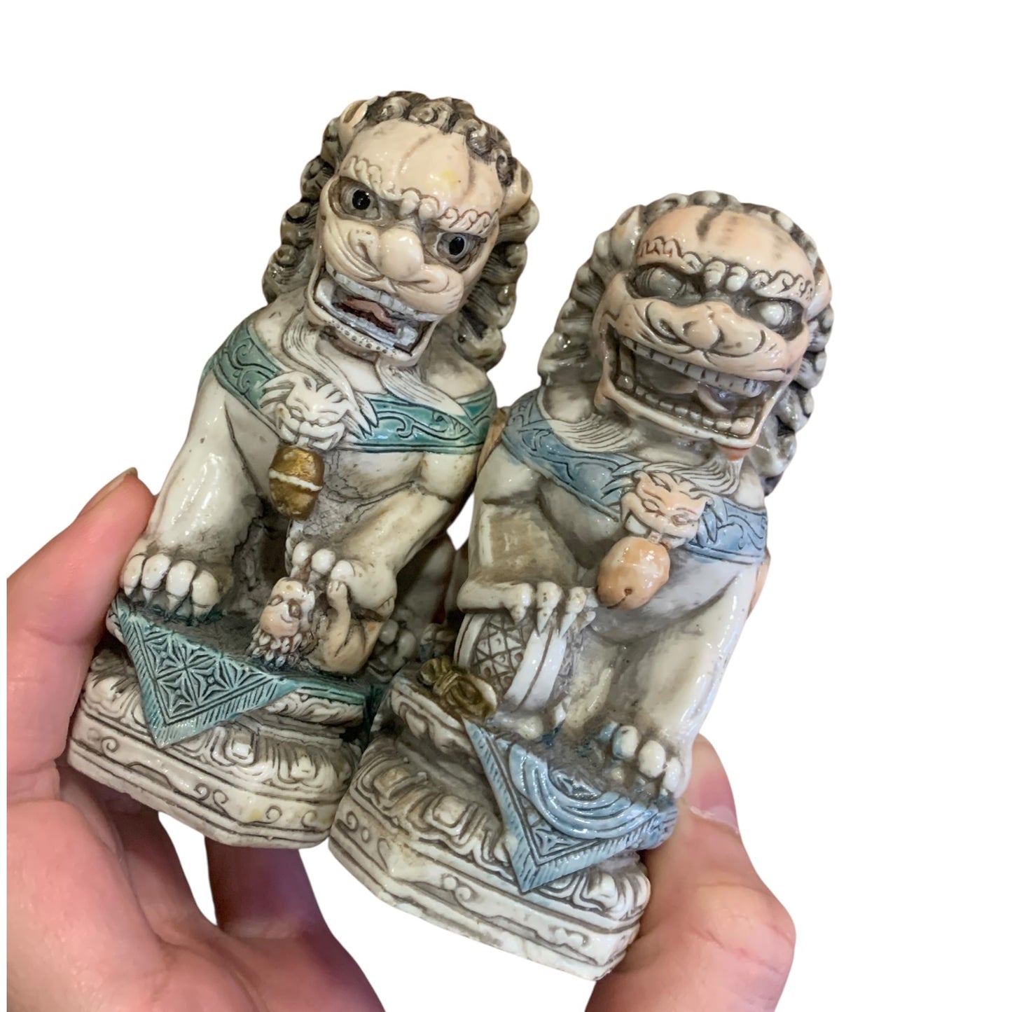 Coppia Statuina Cani Di Pho