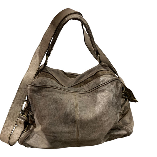 Borsa Tracolla Bayside Pelle Grigio Effetto Rovinato