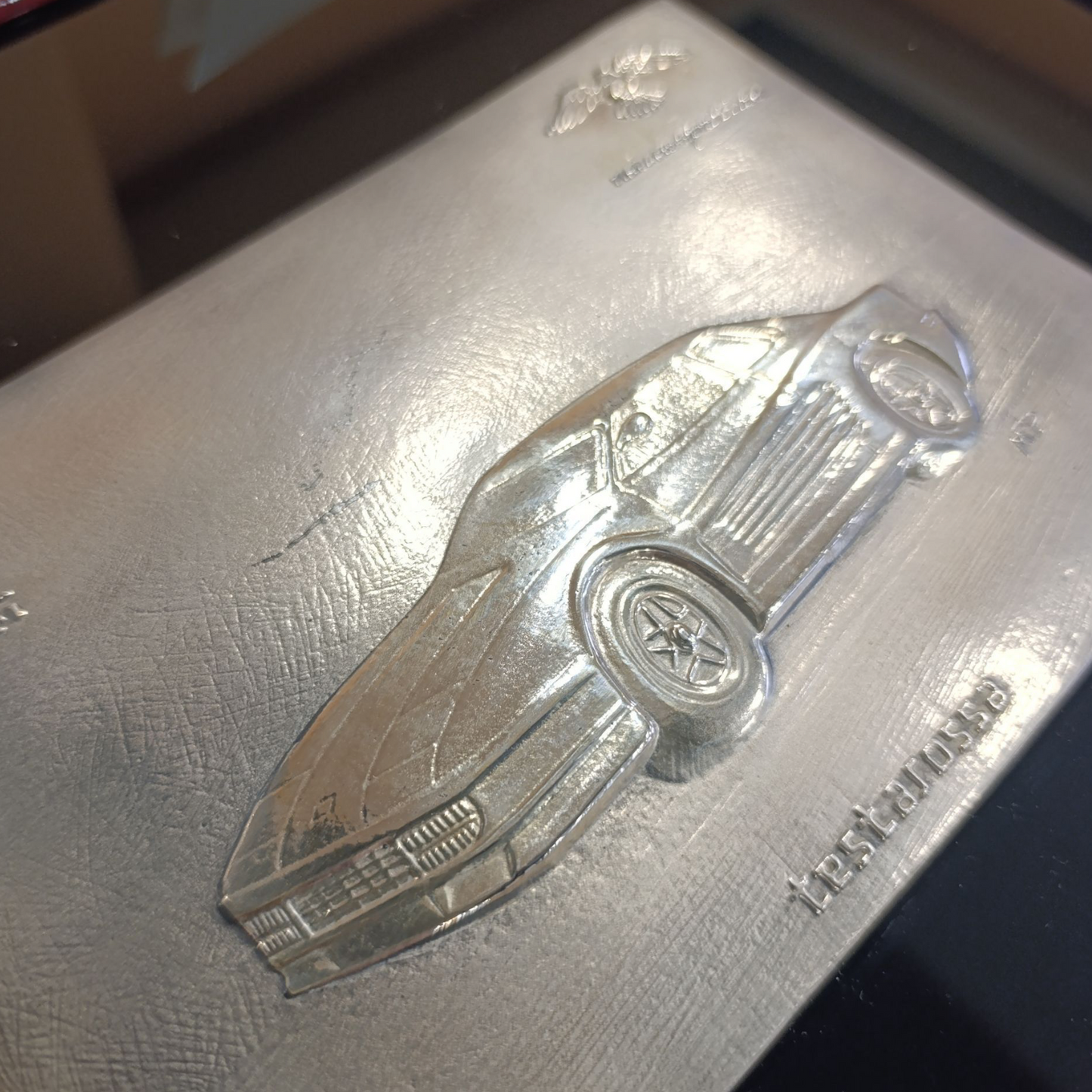 Quadro Ferrari Testarossa Argento 999.9 Edizione Limitata Anni 80