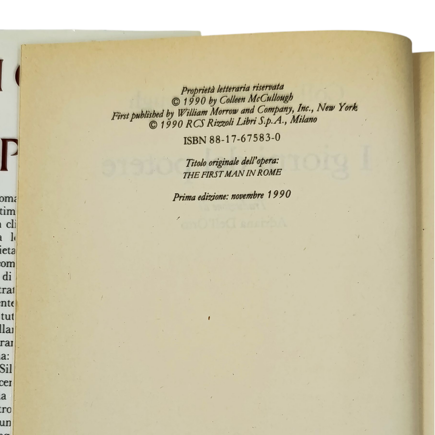 Libro I Giorni Del Potere di Colleen McCullough