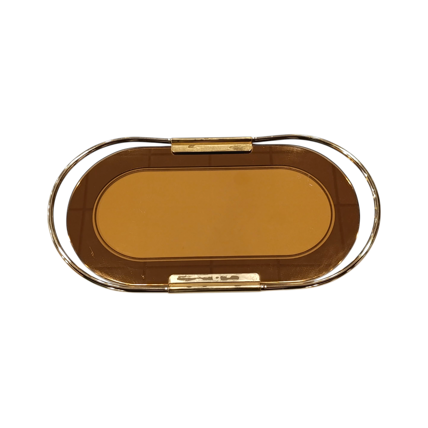 Vassoio In Vetro Specchiato Placcato Oro 24kt Design Umberto Mascagni
