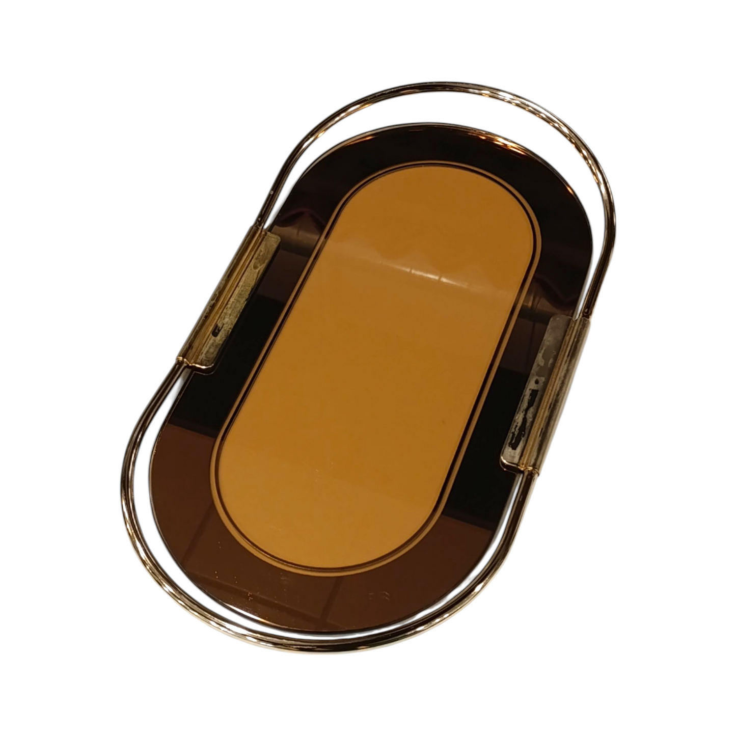Vassoio In Vetro Specchiato Placcato Oro 24kt Design Umberto Mascagni