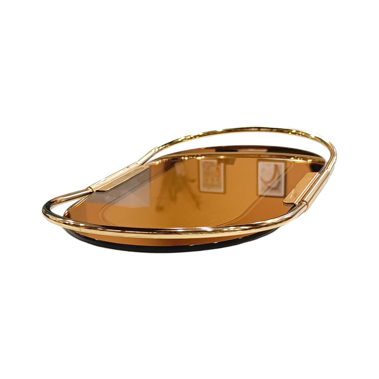 Vassoio In Vetro Specchiato Placcato Oro 24kt Design Umberto Mascagni