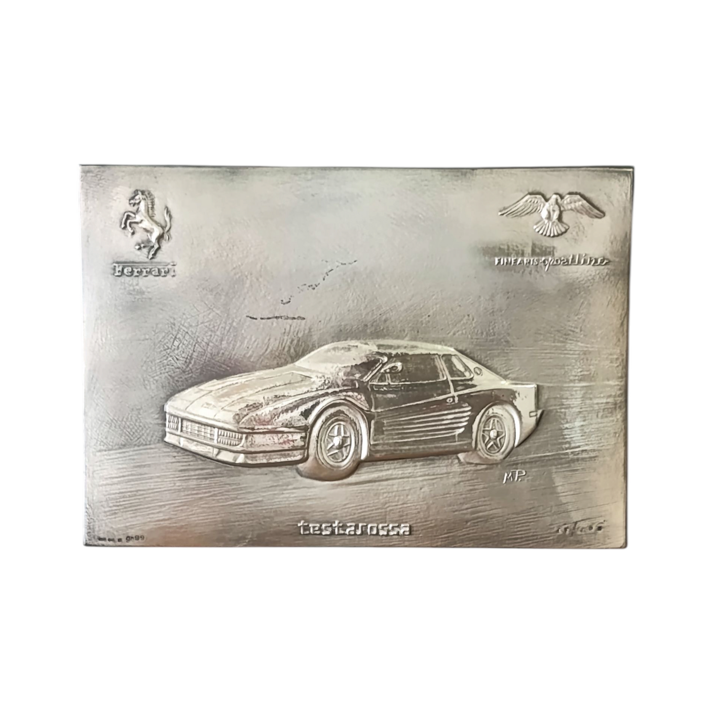 Quadro Ferrari Testarossa Argento 999.9 Edizione Limitata Anni 80