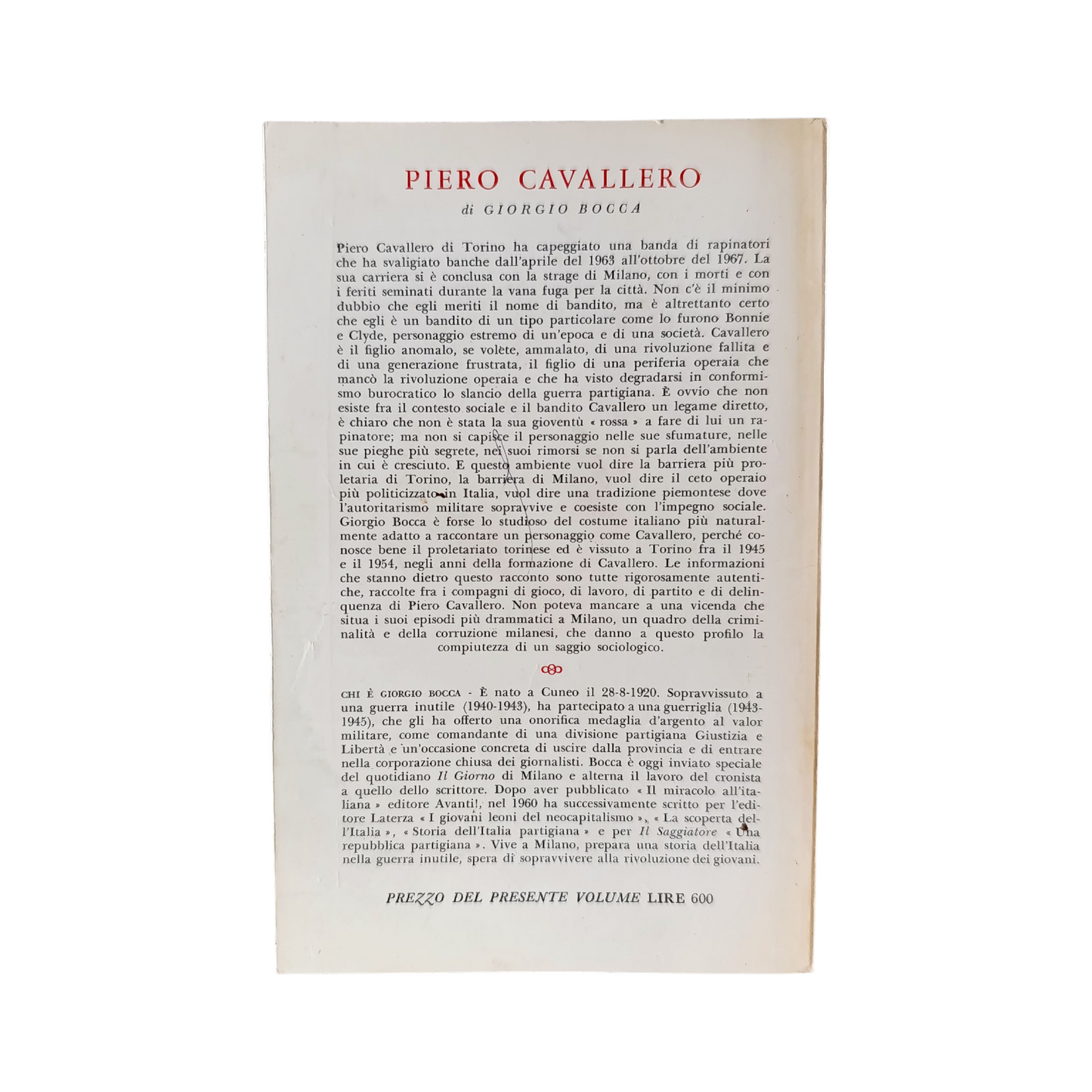 Libro Cavallero Di Giorgio Bocca