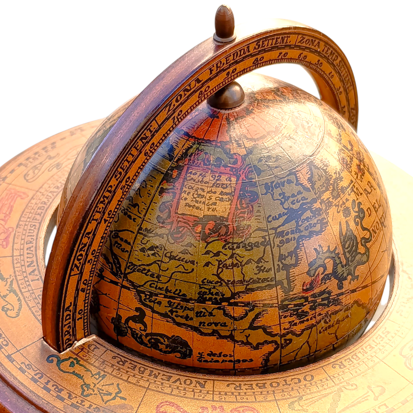 Globo Vintage Mappamondo Calendario Oroscopo