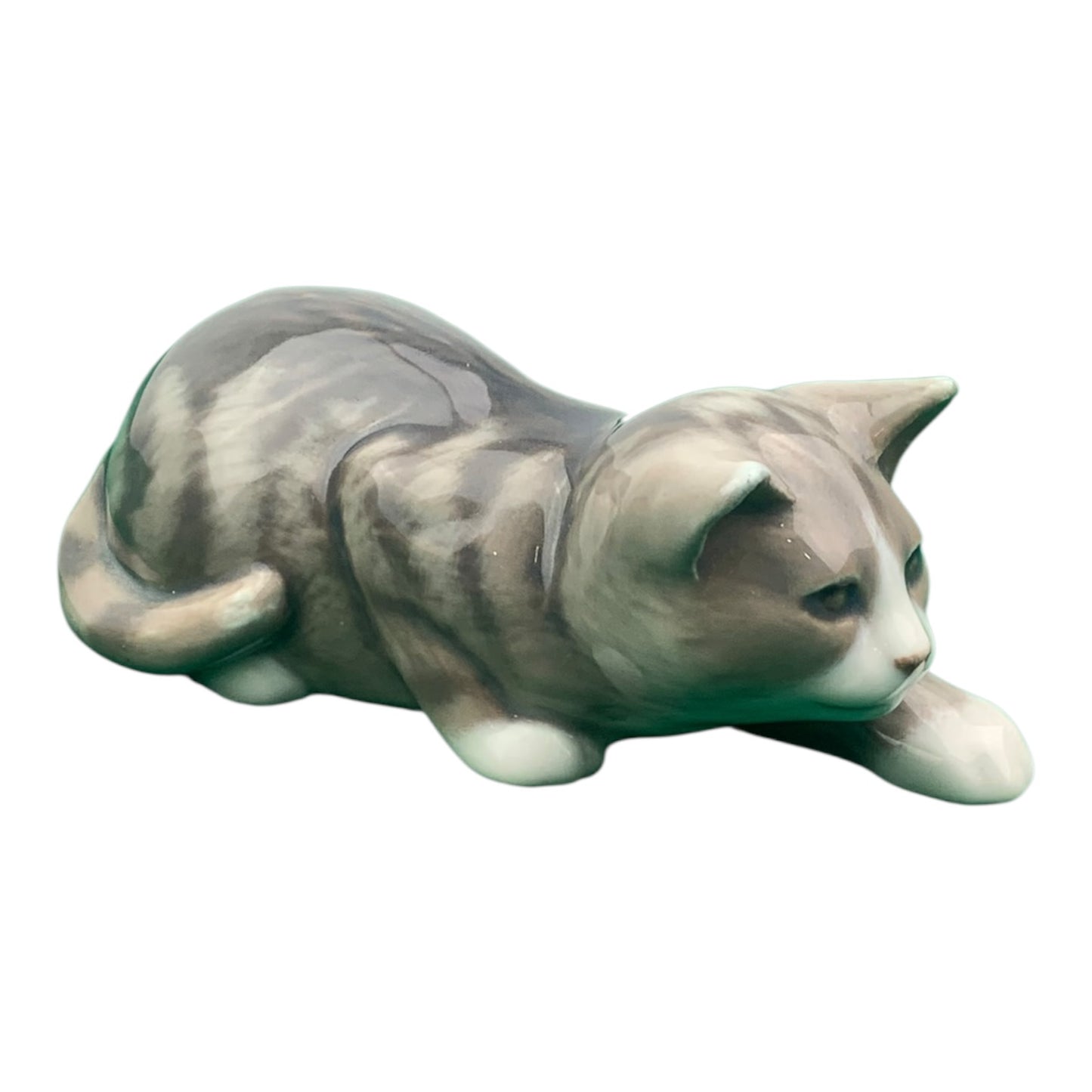 Statuina Gatto Royal Copenhagen Grigio Tigrato
