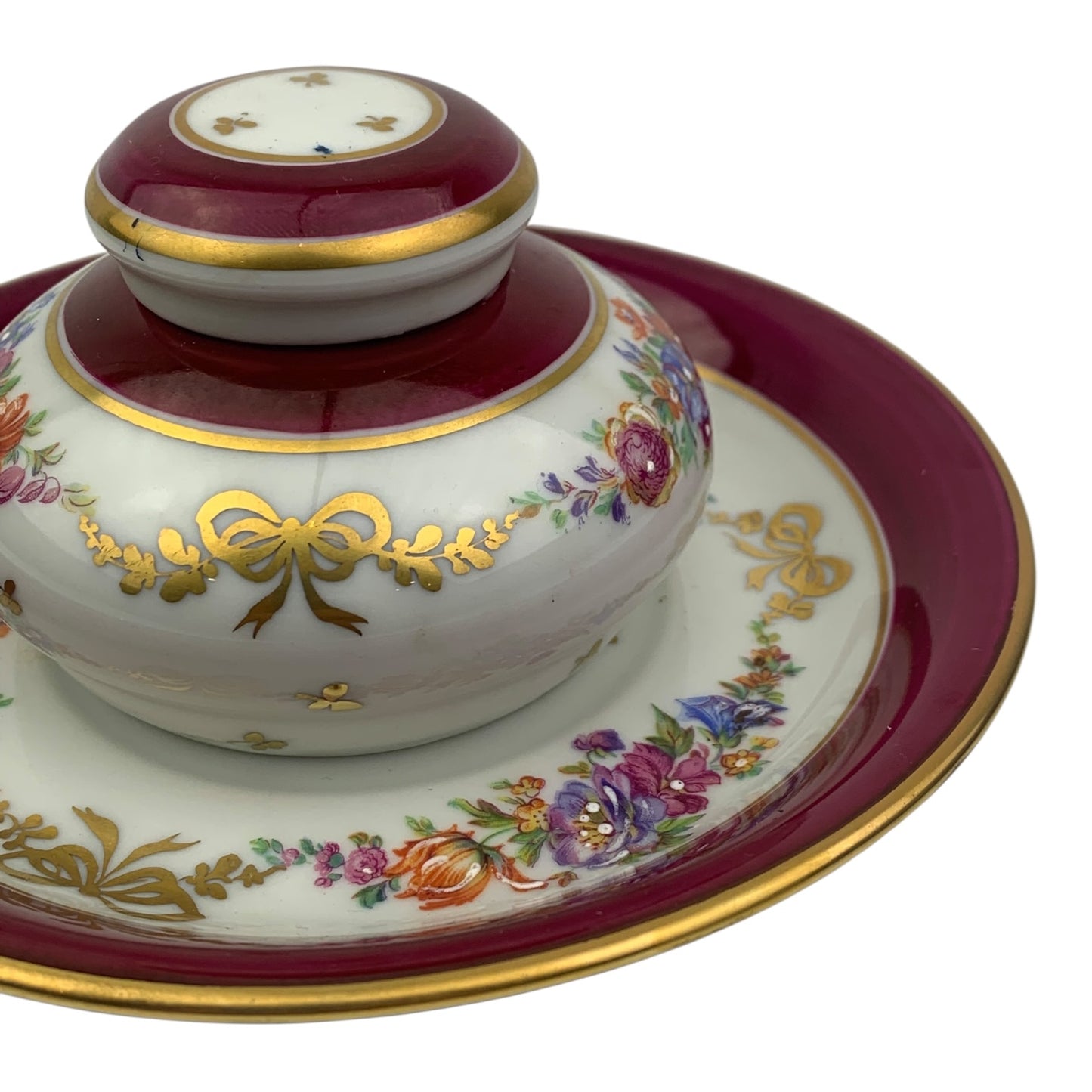 Calamaio + Piattino Ceramica Limoges
