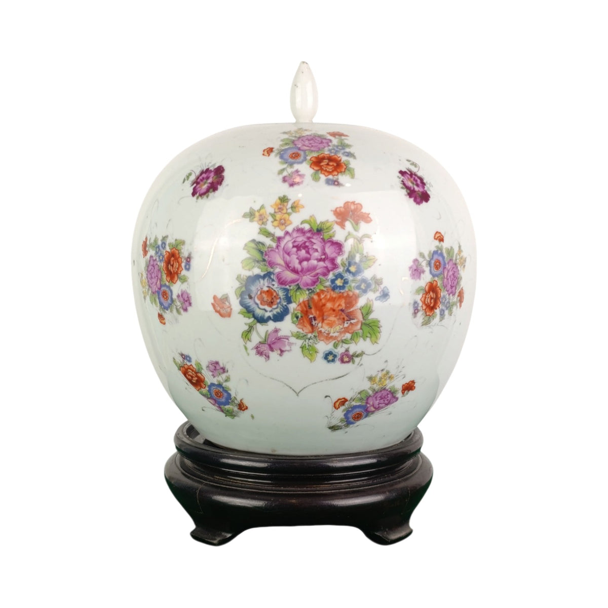 Cachepot Porcellana Grande Orientale Base Legno