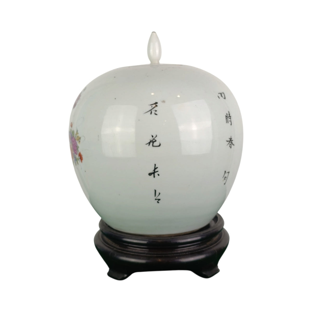 Cachepot Porcellana Grande Orientale Base Legno