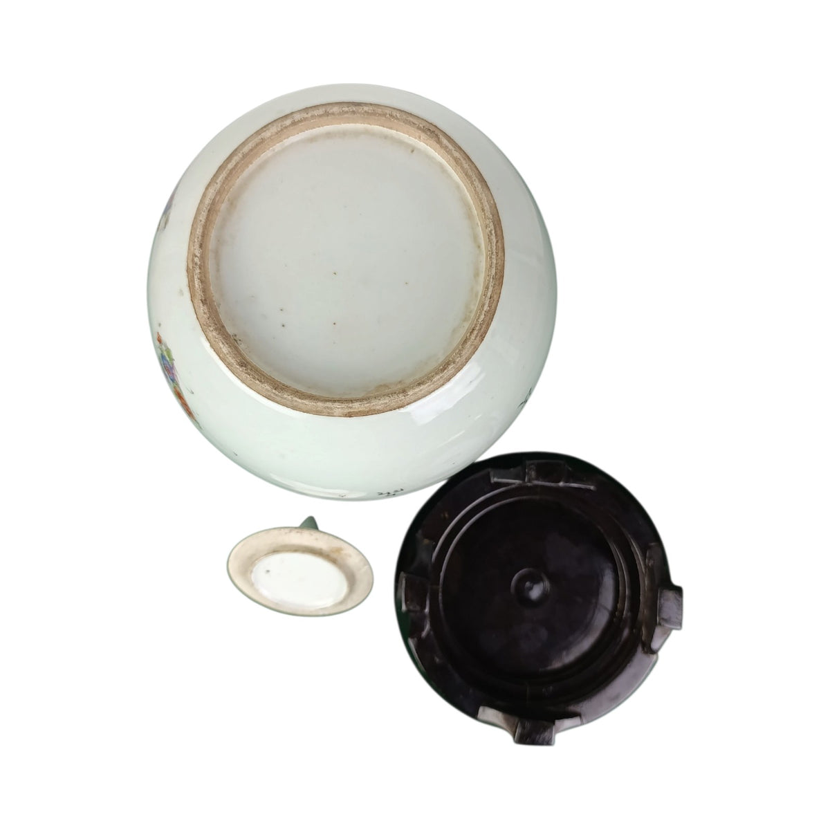 Cachepot Porcellana Grande Orientale Base Legno