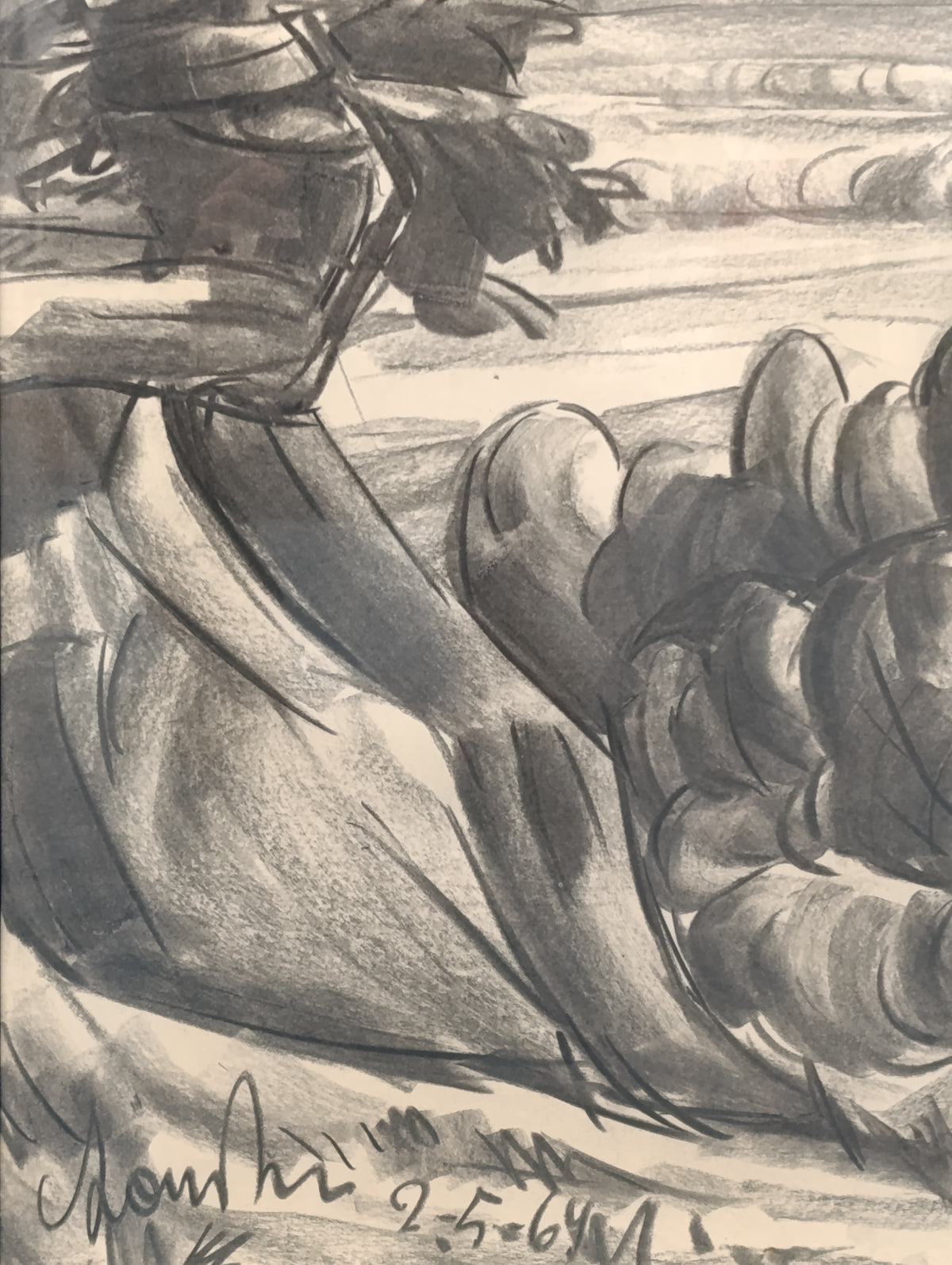 Quadro Carboncino Su Carta - Francesco Barbera (Sandrun, Franceschino dell'Elvo)