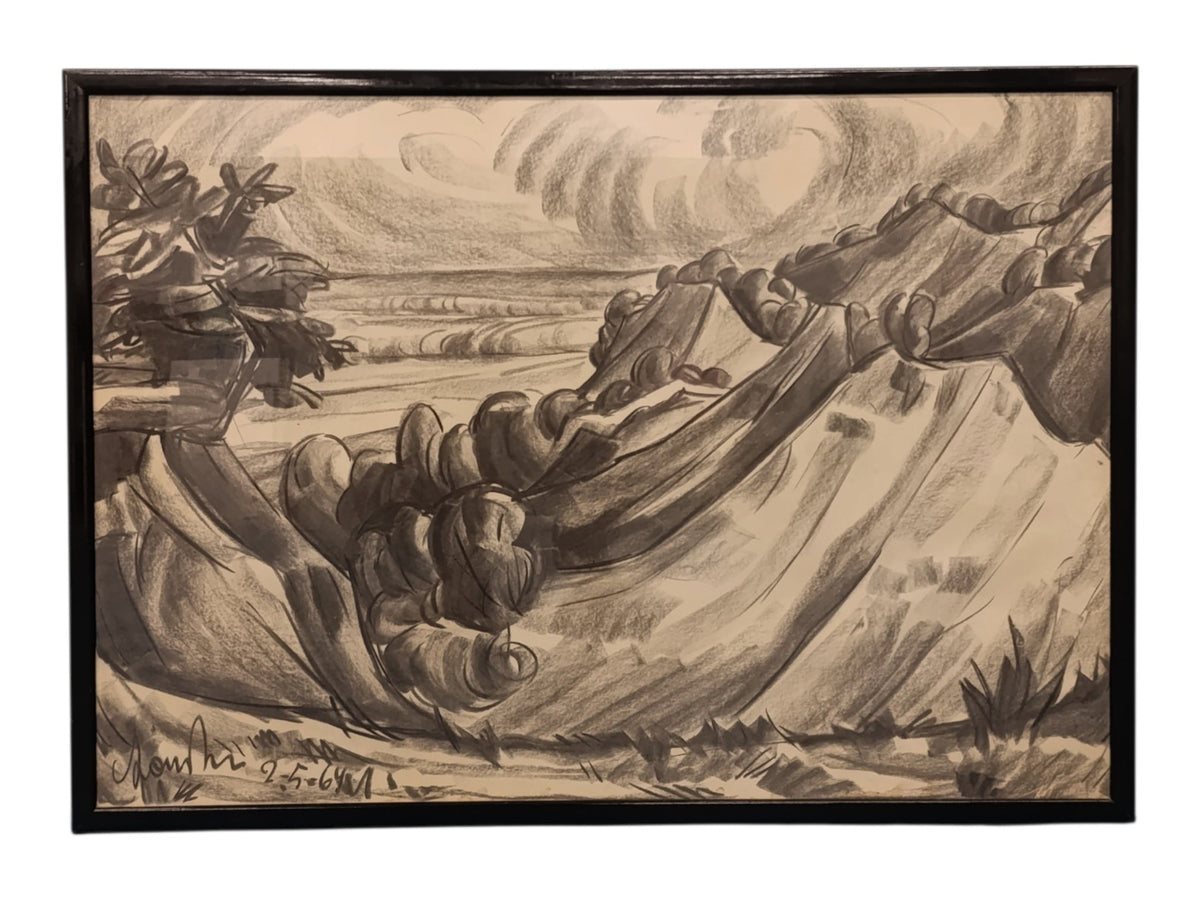 Quadro Carboncino Su Carta - Francesco Barbera (Sandrun, Franceschino dell'Elvo)
