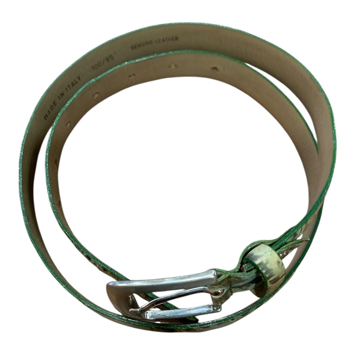 Cintura Donna Vintage Pelle Verde