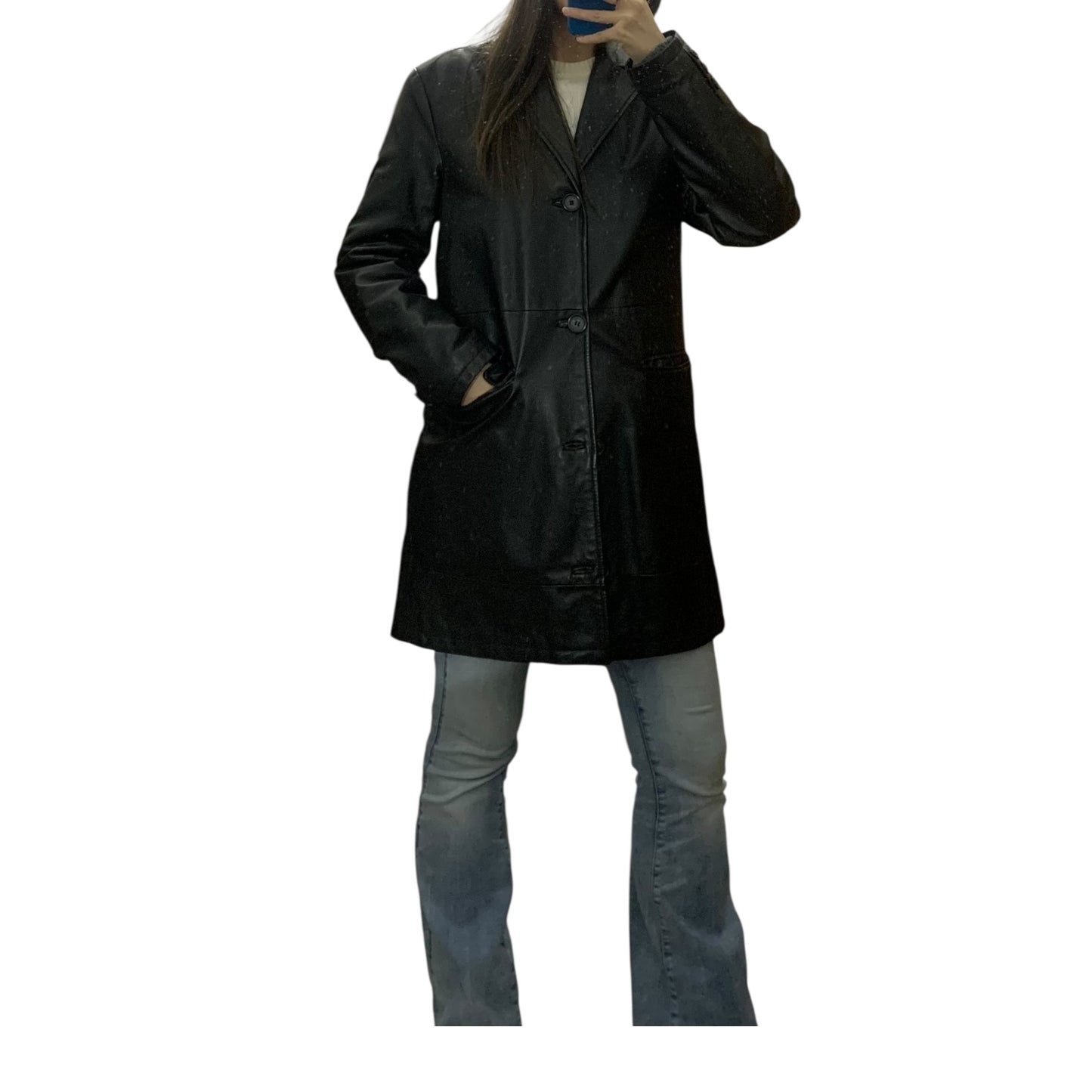 Cappotto Vintage Conbipel Pelle Nero
