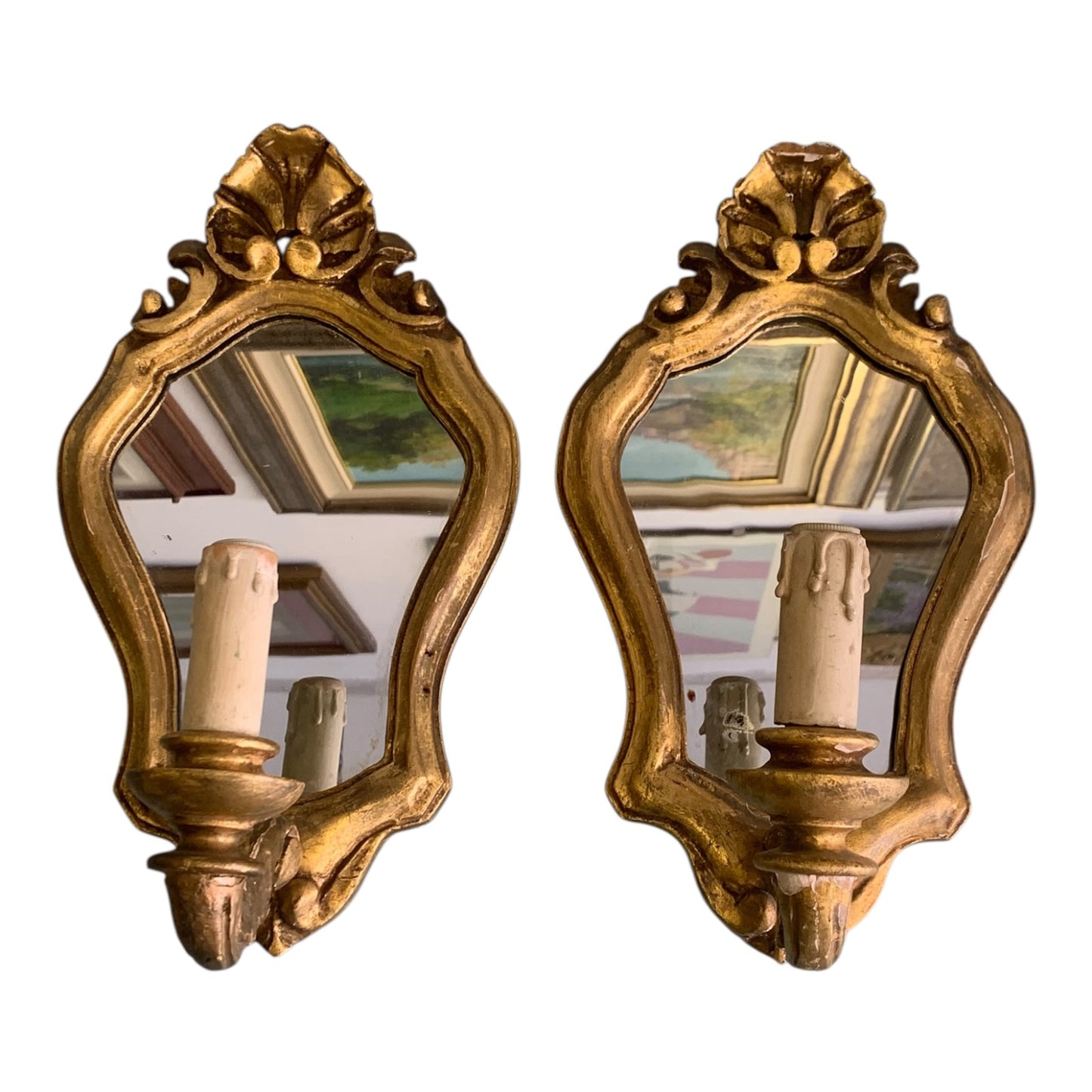 Coppia Applique Epoca Legno