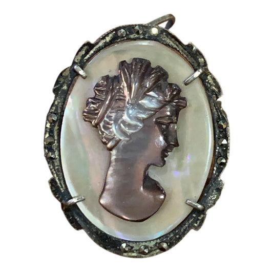 Spilla Ciondolo Cammeo Vintage Anni 40
