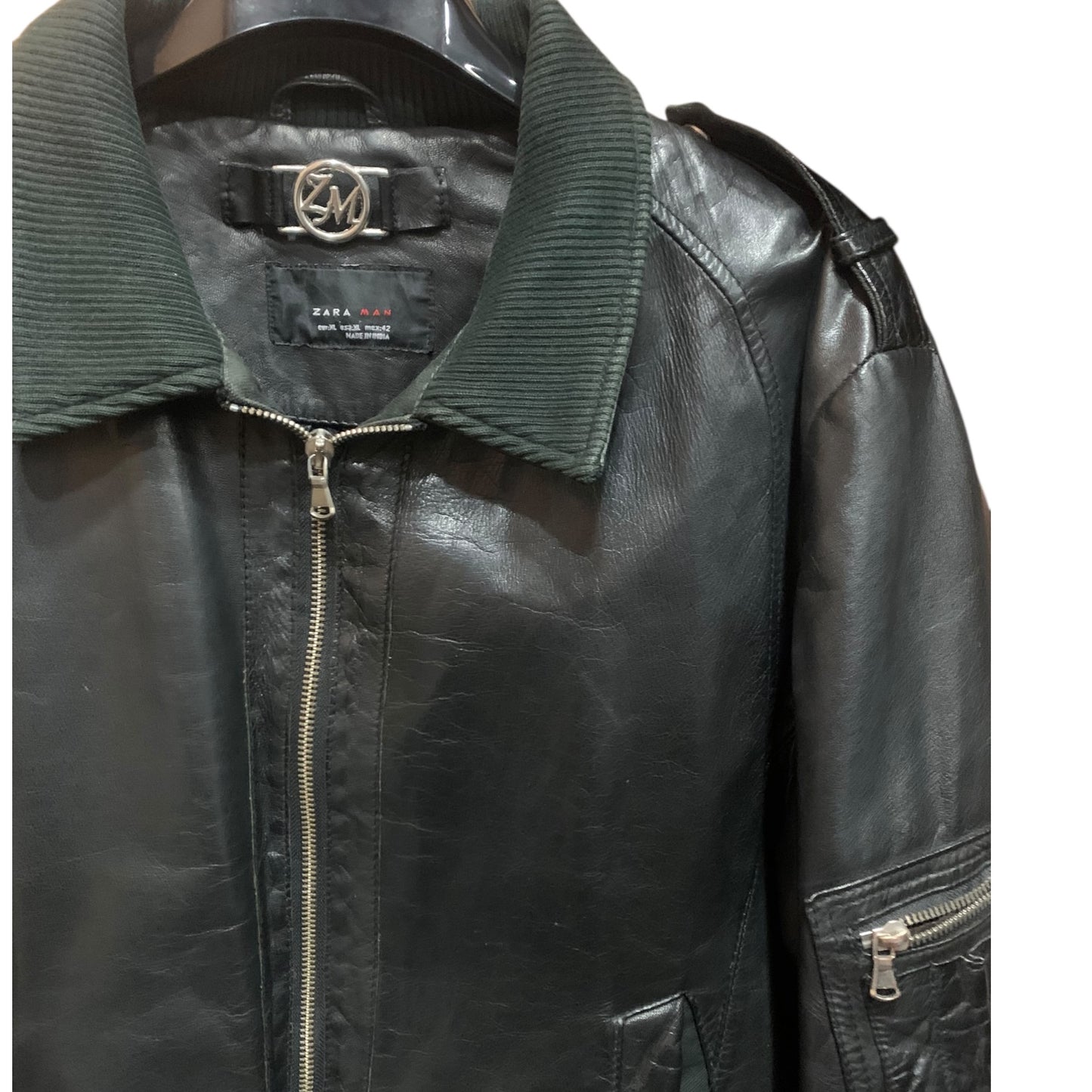 Giacca Bomber Uomo Zara Man Pelle
