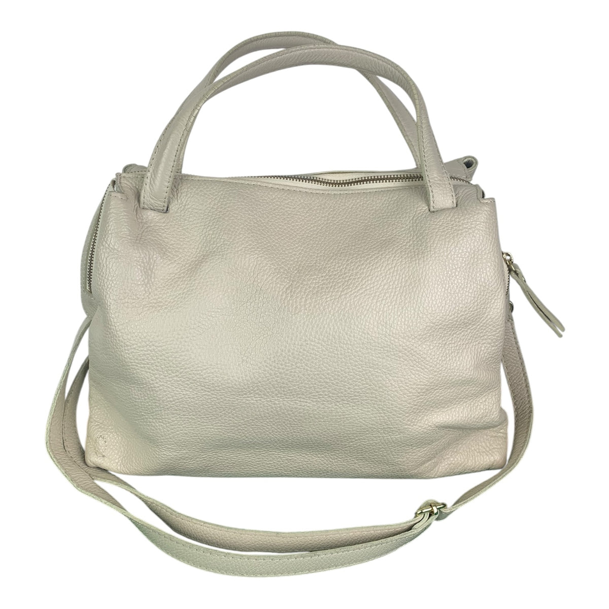 Borsa Tracolla Vera Pelle Panna