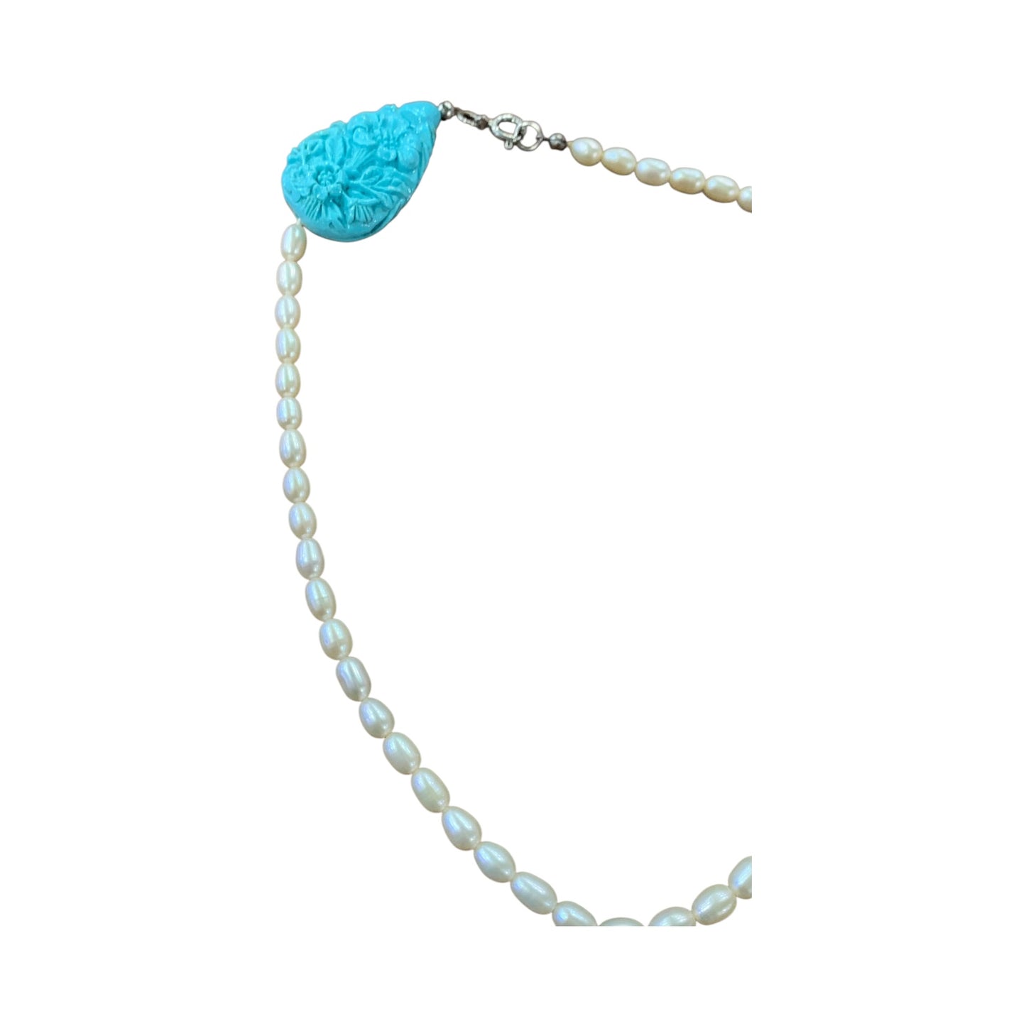 Collana Perle Di Fiume E Pasta Di Turchese