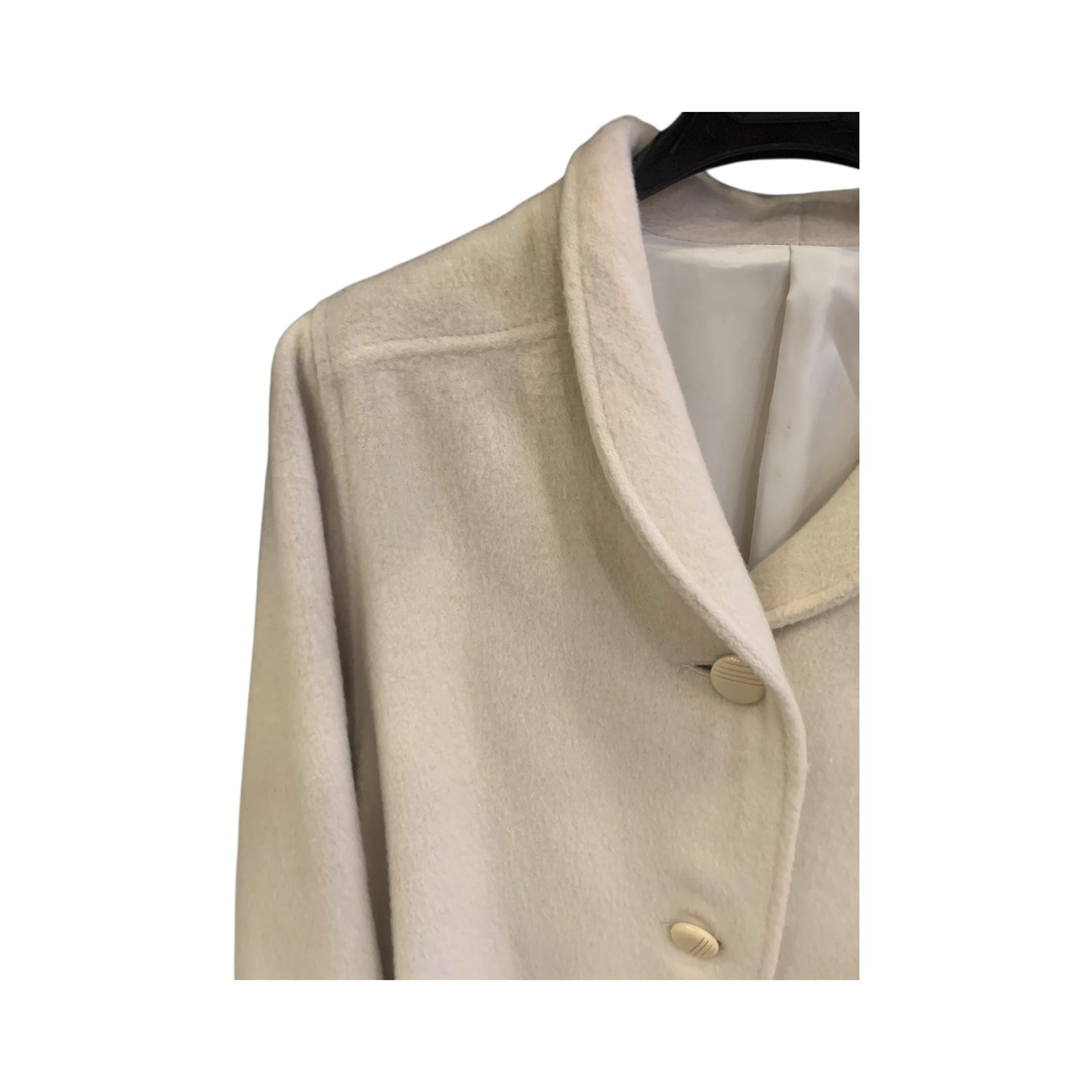 Cappotto Donna Vintage Misto Lana Panna