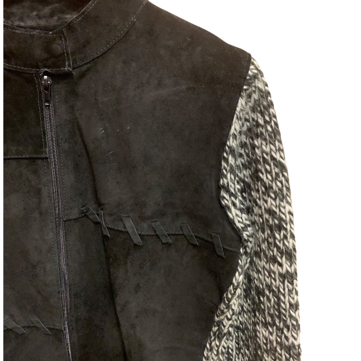 Cardigan Vintage Pelle e Lana
