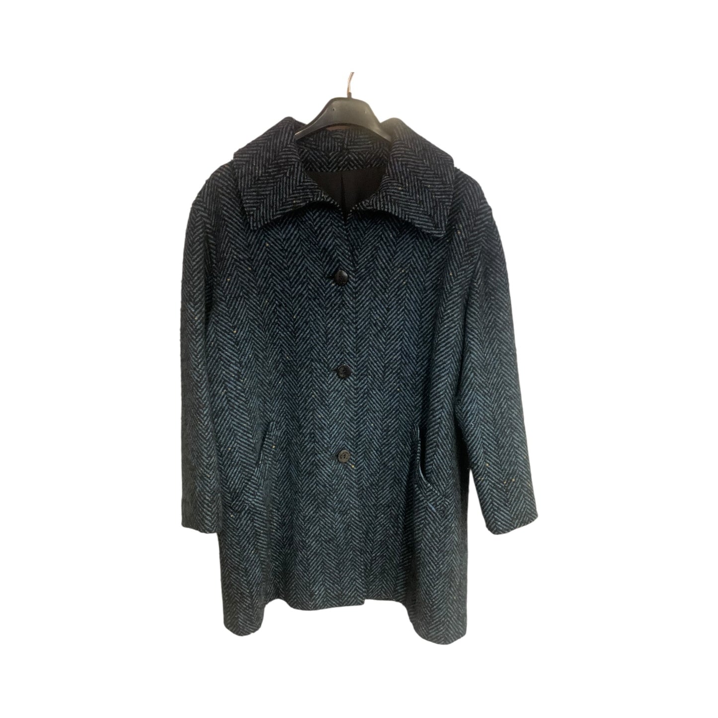 Cappotto Donna Vintage Lana Blu