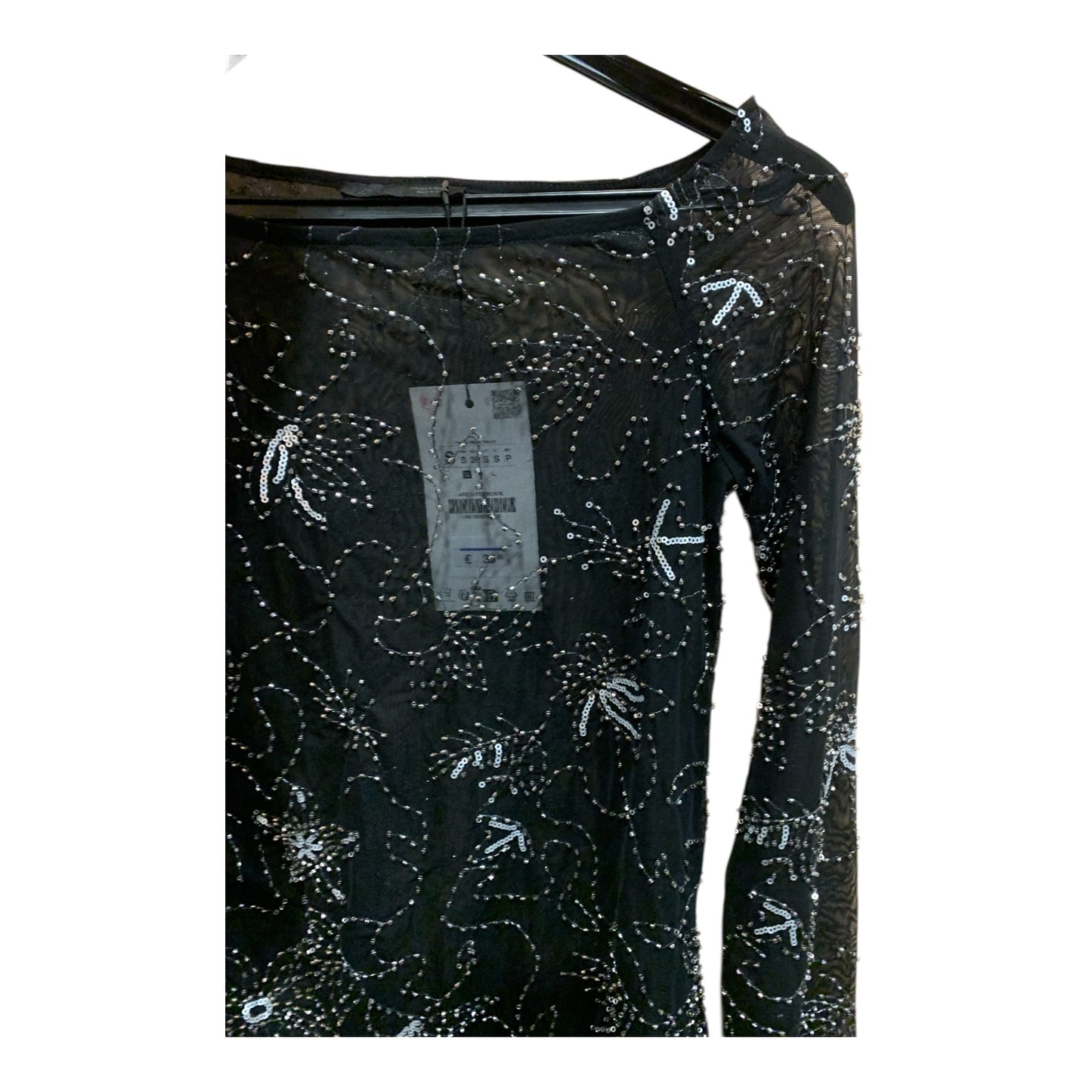 Maglia Donna Zara Semitrasparente Perline
