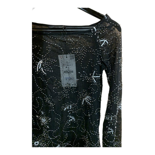 Maglia Donna Zara Semitrasparente Perline