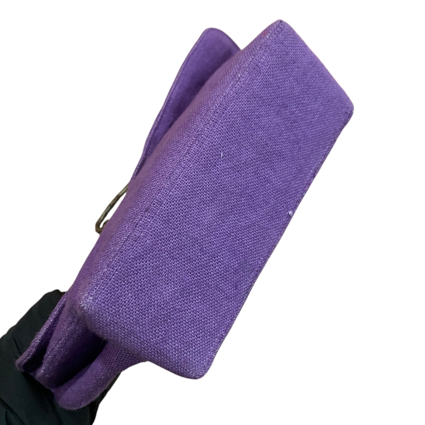 Borsetta A Mano Viola Manico Ottone