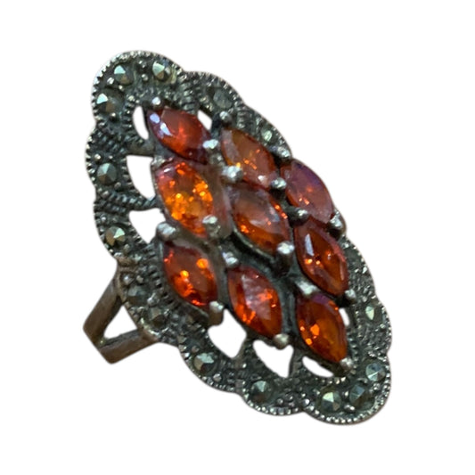 Anello Vintage Brillantini Arancione
