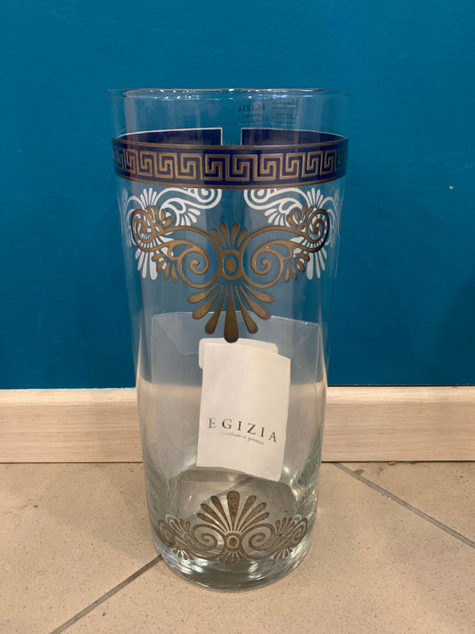 Vaso Cilindrico Egizia Decorato A Mano