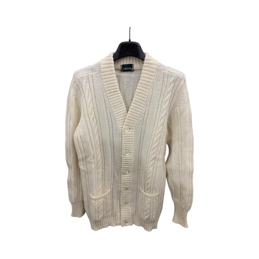 Cardigan Donna Vintage Lana Bianco