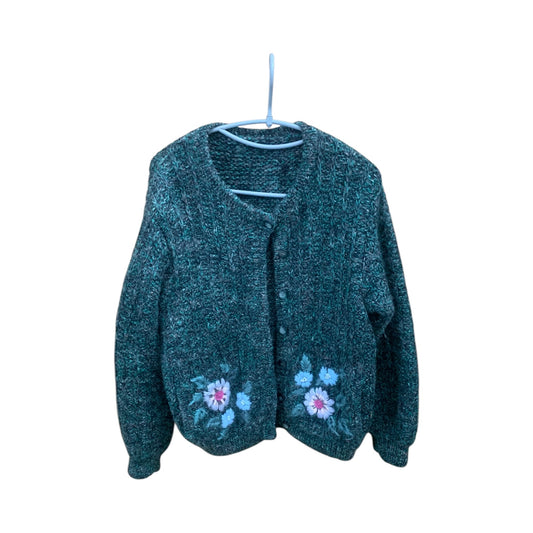 Cardigan Donna Vintage Lana Ricamo