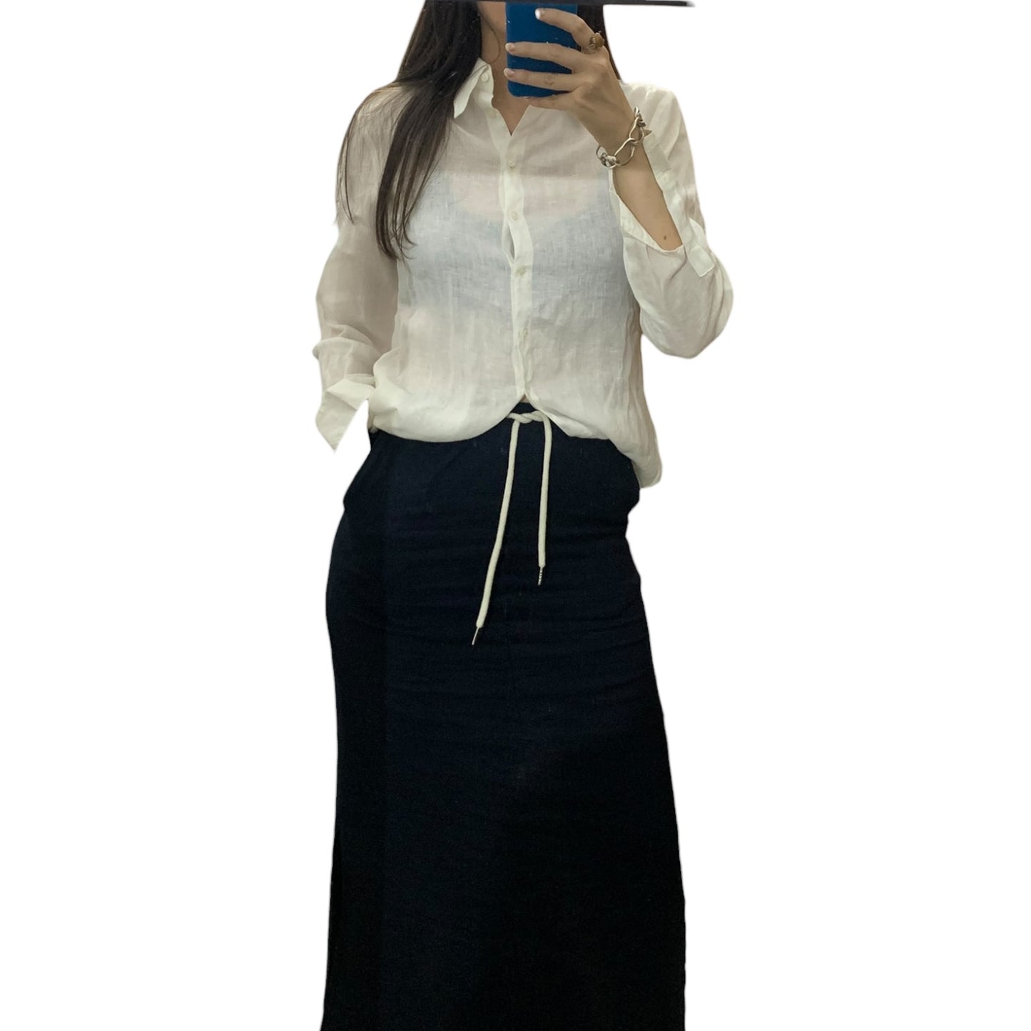 Camicia Donna Caractere Lino Bianco