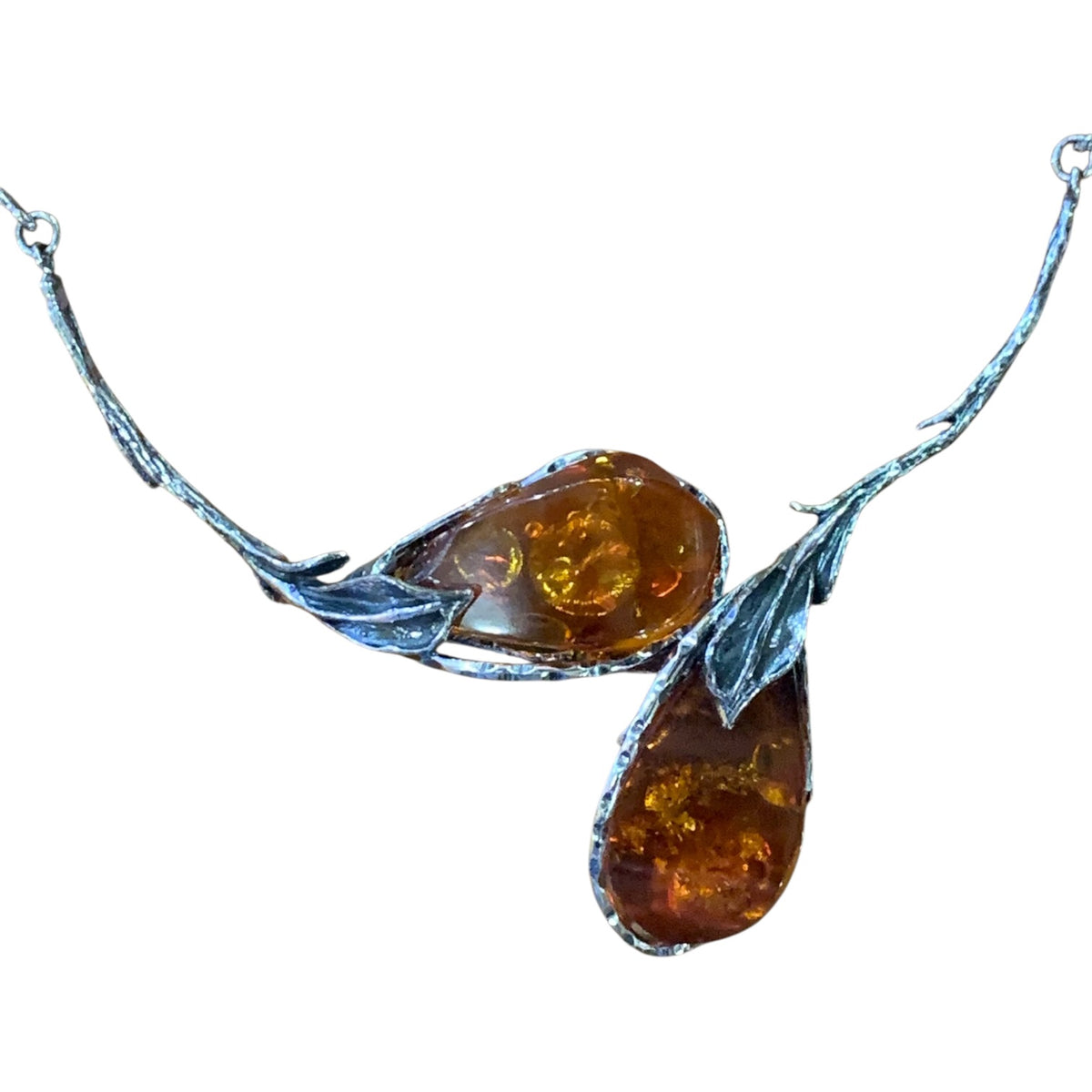 Collana Girocollo Lavorato Ambra